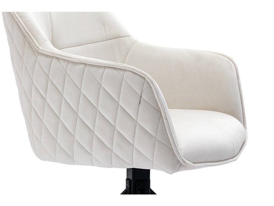 SalesFever® Armlehnstuhl mit 360° Drehfunktion und Wabensteppung aus Samt Beige Walo 372166 - 8