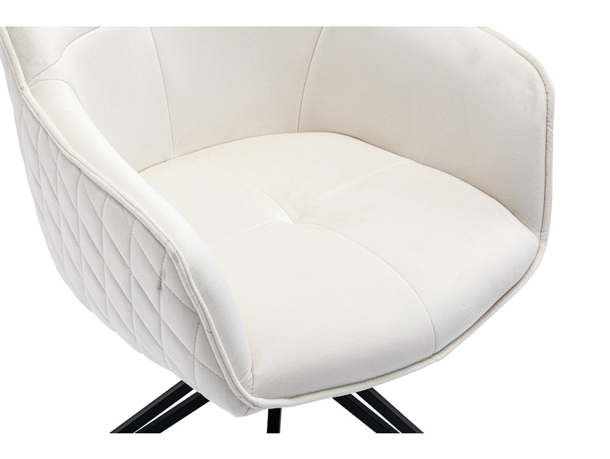 SalesFever® Armlehnstuhl mit 360° Drehfunktion und Wabensteppung aus Samt Beige Walo 372166 - 9