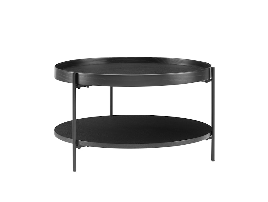 SalesFever® Couchtisch 2er Set rund mit je 2 Ablageflächen Schwarz Vionelle 367070 - 5