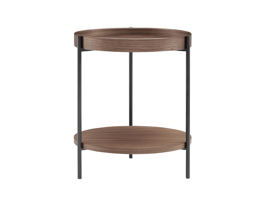 SalesFever® Couchtisch 2er Set rund mit je 2 Ablageflächen Walnuss/Schwarz Vionelle 367094 - 4