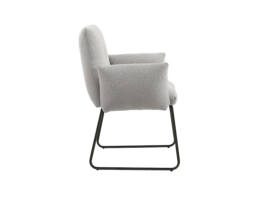 SalesFever® Armlehnstuhl aus Bouclé Stoff Hellgrau Dolly 369579 - 4