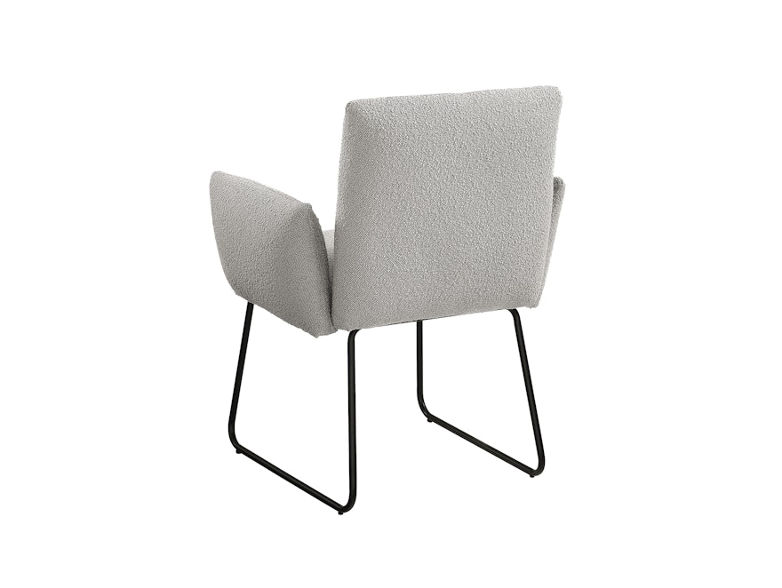 SalesFever® Armlehnstuhl aus Bouclé Stoff Hellgrau Dolly 369579 - 5