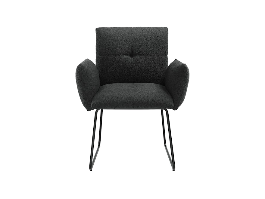 SalesFever® Armlehnstuhl aus Bouclé Stoff Anthrazit Dolly 369586 - 3