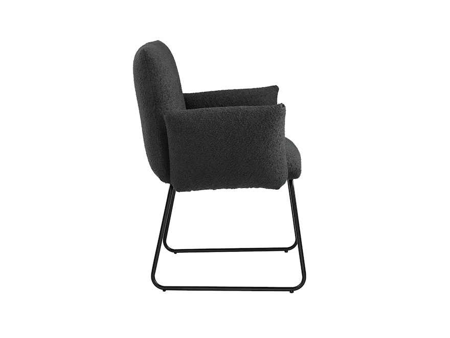 SalesFever® Armlehnstuhl aus Bouclé Stoff Anthrazit Dolly 369586 - 4
