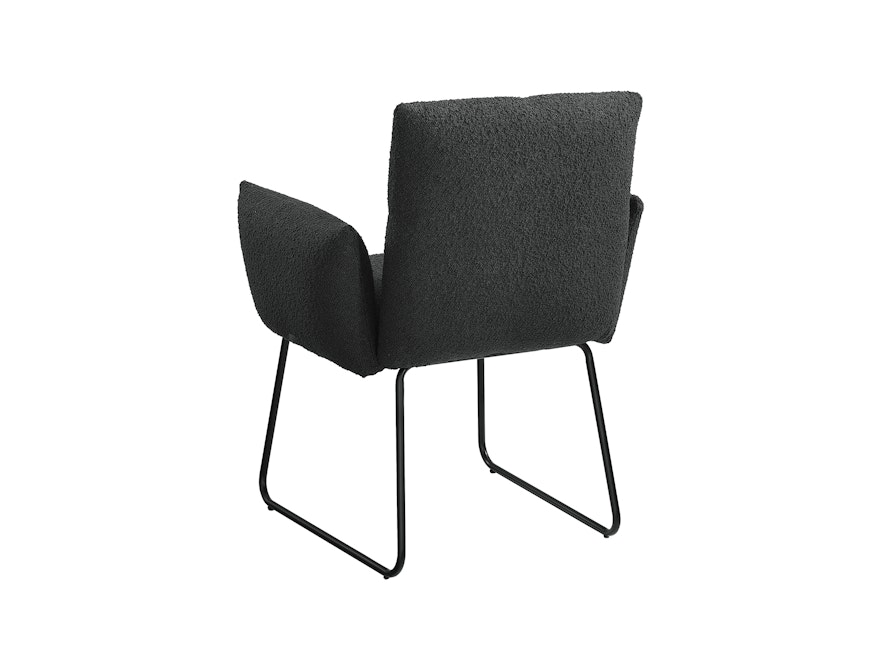 SalesFever® Armlehnstuhl aus Bouclé Stoff Anthrazit Dolly 369586 - 5