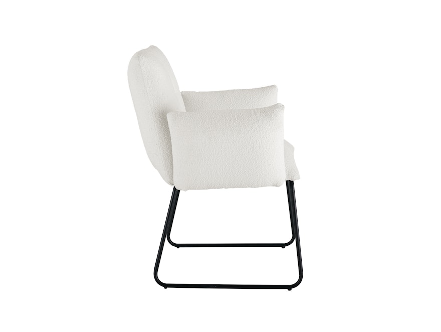 SalesFever® Armlehnstuhl aus Bouclé Stoff Anthrazit Weiß 369562 - 4