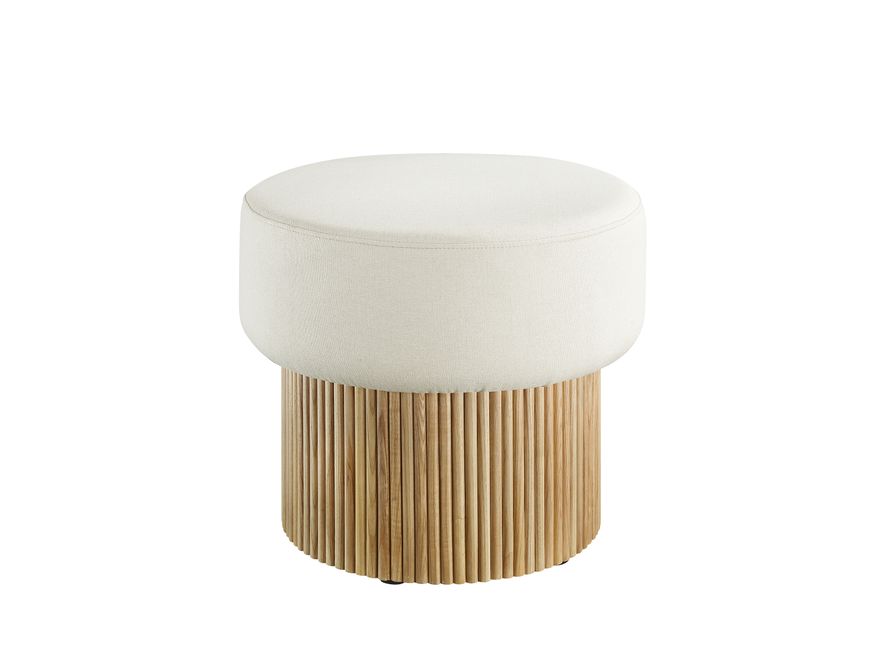 SalesFever® Sitzpouf mit Stauraum Ø 50 cm in Natur/Weiß JONTE 366714 - 1