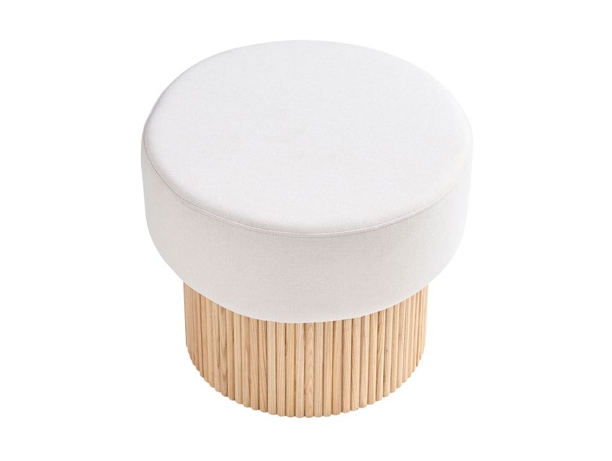 SalesFever® Sitzpouf mit Stauraum Ø 50 cm in Natur/Weiß JONTE 366714 - 4