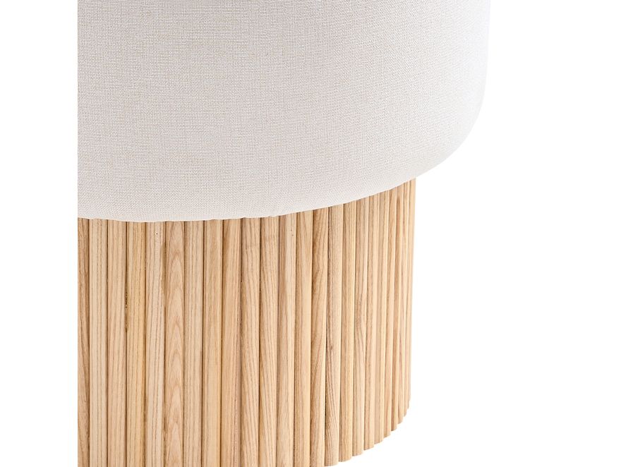 SalesFever® Sitzpouf mit Stauraum Ø 50 cm in Natur/Weiß JONTE 366714 - 7