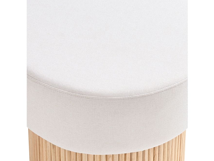 SalesFever® Sitzpouf mit Stauraum Ø 50 cm in Natur/Weiß JONTE 366714 - 6