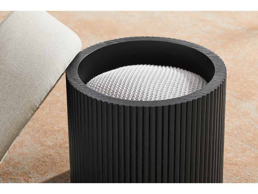 SalesFever® Sitzpouf mit Stauraum Ø 50 cm in Schwarz/Grau JONTE 366721 - 5