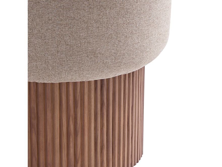 SalesFever® Sitzpouf mit Stauraum Ø 50 cm in Walnuss/Braun JONTE 366738 - 5