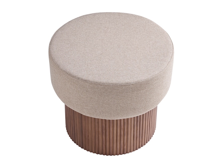 SalesFever® Sitzpouf mit Stauraum Ø 50 cm in Walnuss/Braun JONTE 366738 - 4