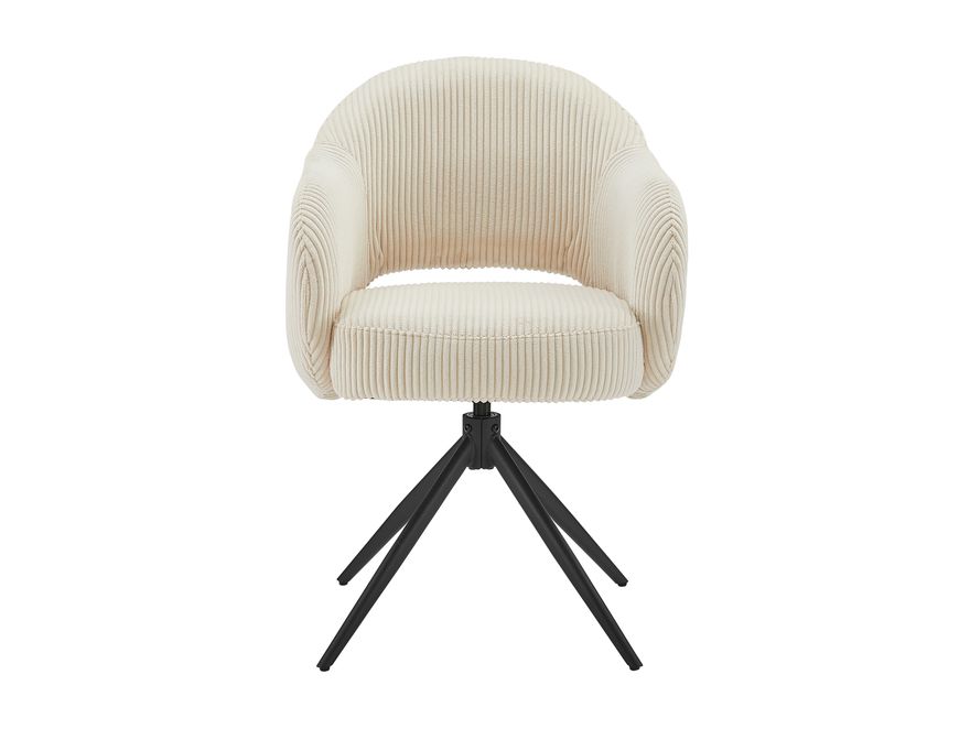 SalesFever® Armlehnstuhl mit 360° Drehfunktion in Cord-Optik Beige ARON 366974 - 2