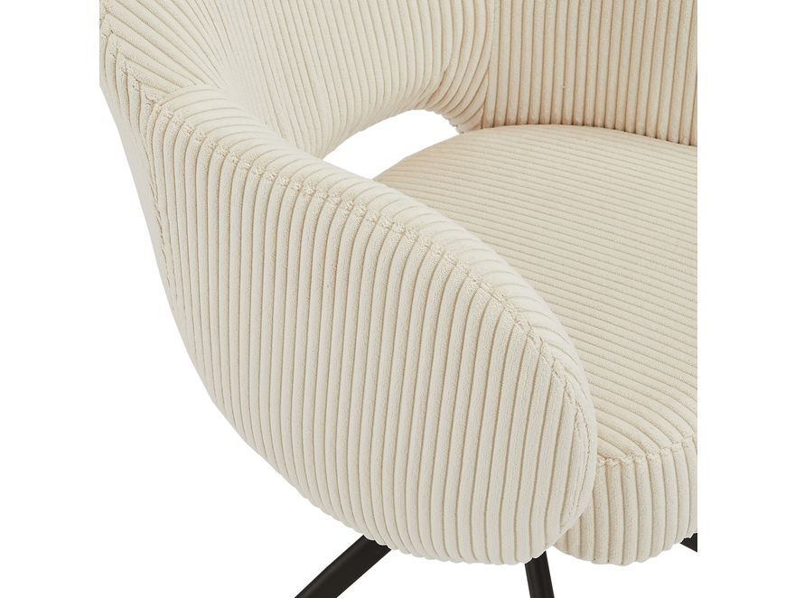 SalesFever® Armlehnstuhl mit 360° Drehfunktion in Cord-Optik Beige ARON 366974 - 5