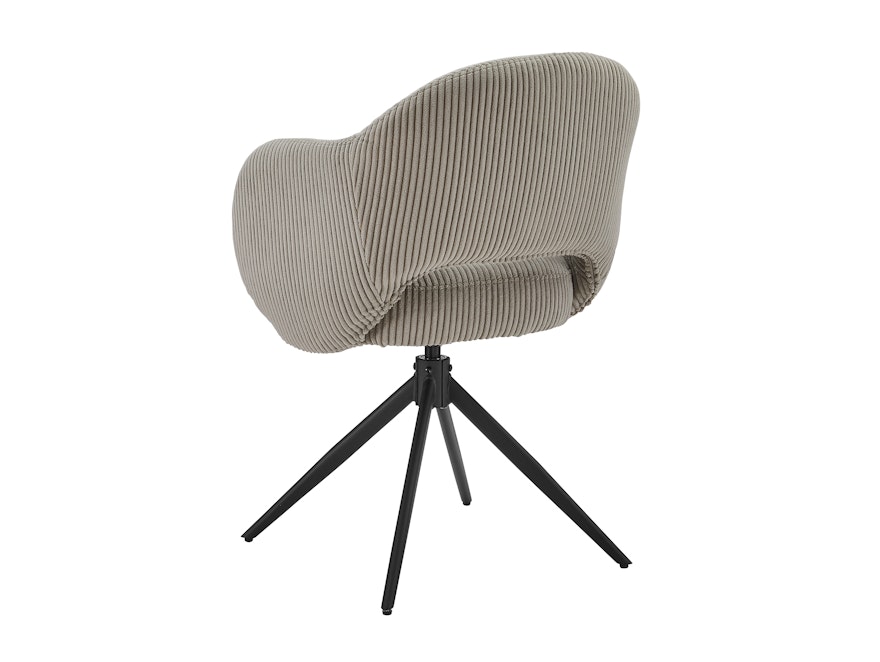SalesFever® Armlehnstuhl mit 360° Drehfunktion in Cord-Optik Hellgrau ARON 366981 - 4