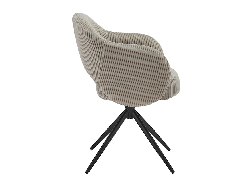 SalesFever® Armlehnstuhl mit 360° Drehfunktion in Cord-Optik Hellgrau ARON 366981 - 3