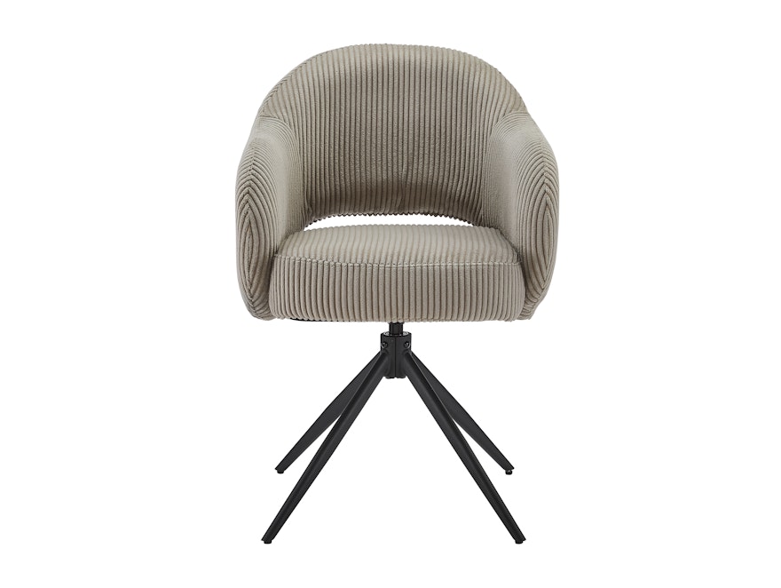 SalesFever® Armlehnstuhl mit 360° Drehfunktion in Cord-Optik Hellgrau ARON 366981 - 2