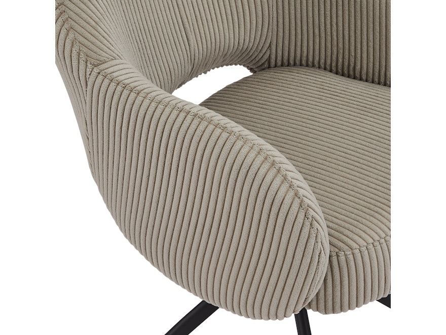 SalesFever® Armlehnstuhl mit 360° Drehfunktion in Cord-Optik Hellgrau ARON 366981 - 5