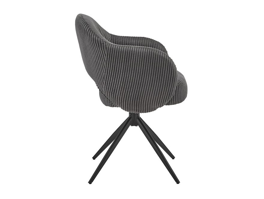 SalesFever® Armlehnstuhl mit 360° Drehfunktion in Cord-Optik Dunkelgrau ARON 366998 - 3