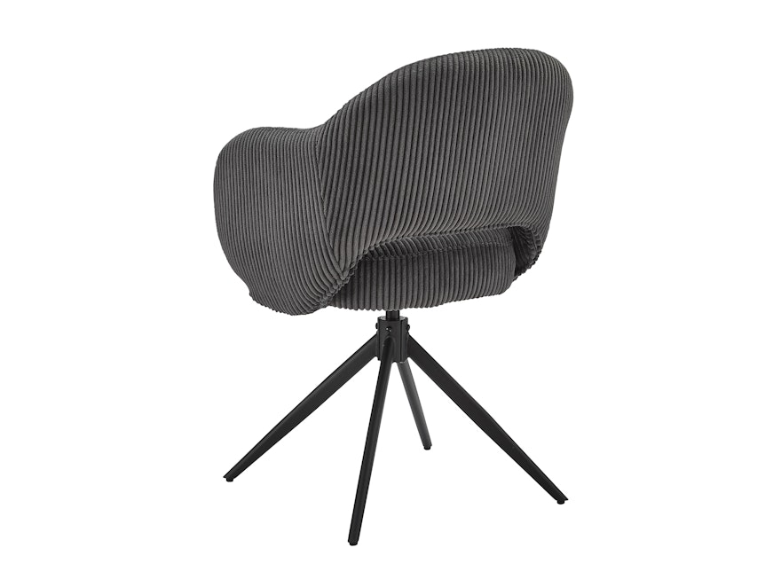 SalesFever® Armlehnstuhl mit 360° Drehfunktion in Cord-Optik Dunkelgrau ARON 366998 - 4