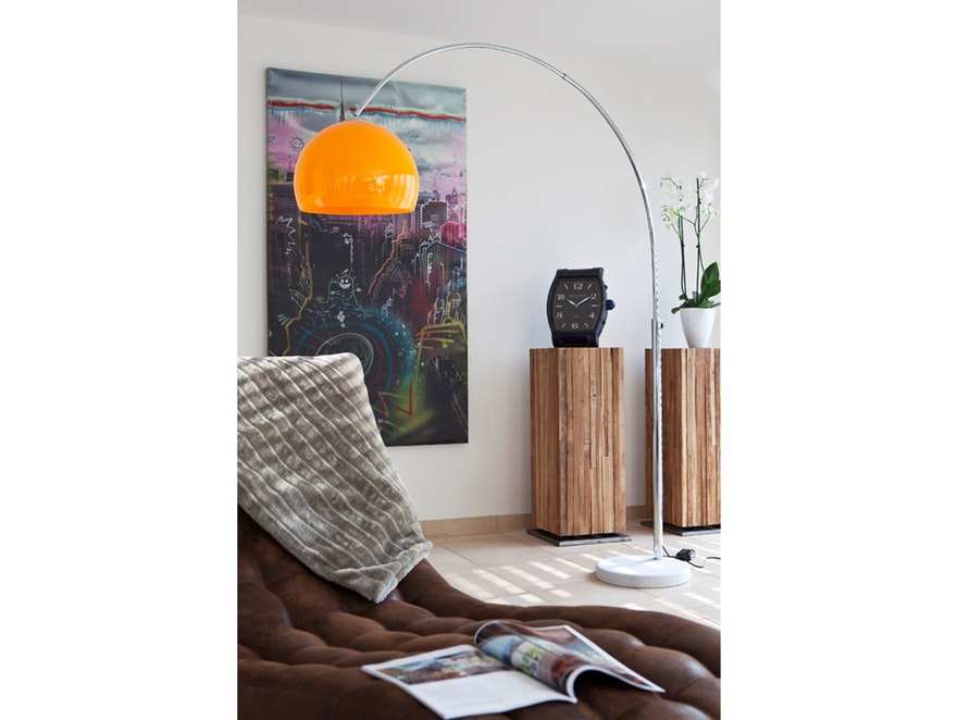 SalesFever® Bogenlampe orange Big Deal mit Marmorfuß 1446 - 6