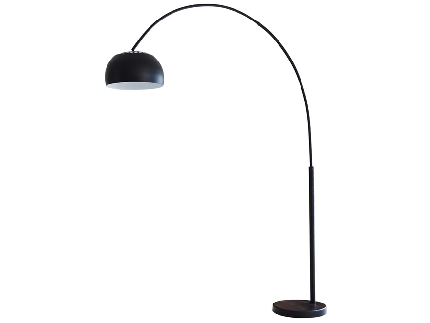 SalesFever® Bogenlampe schwarz lackiert Big Deal mit Marmorfuß 781 - 1
