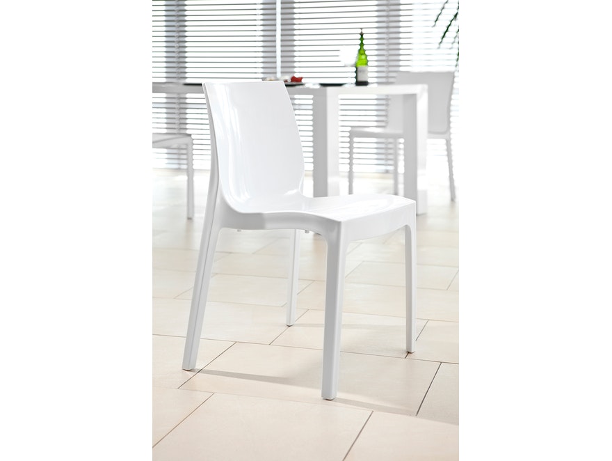 SalesFever® Designer weiß Stuhl Sari aus Kunststoff 6471 - 3