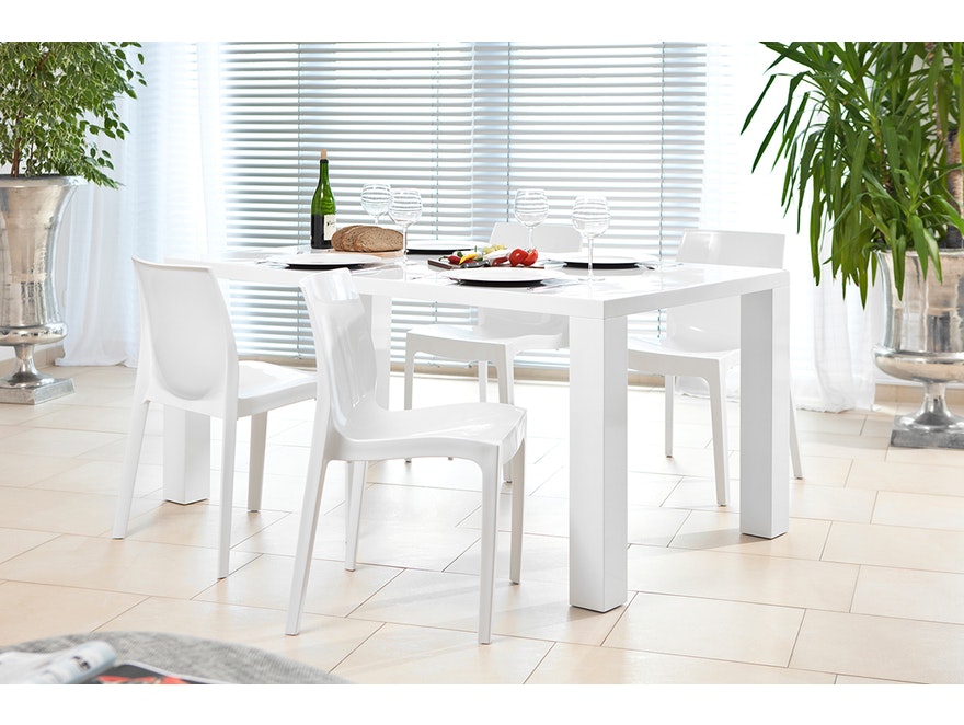 SalesFever® Designer weiß Stuhl Sari aus Kunststoff 6471 - 7