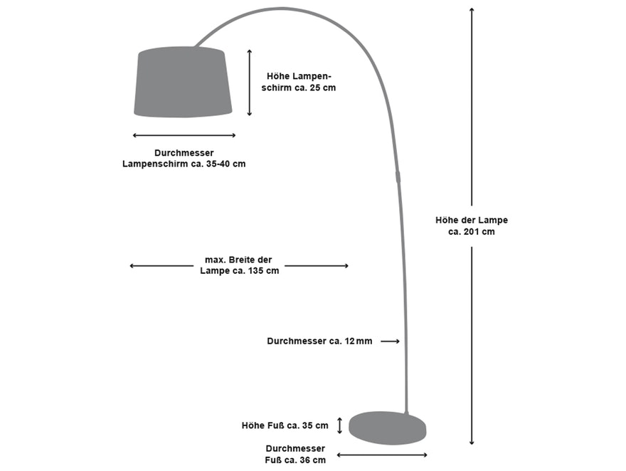 SalesFever® Bogenlampe weiß Necko groß mit Dimmer 6644 - 5