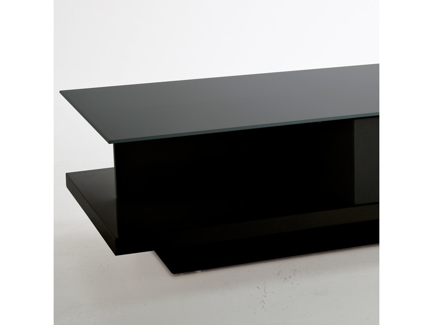 SalesFever® Couchtisch schwarz 120x60 cm Holz Glas mit Schublade Clara 10710 - 3