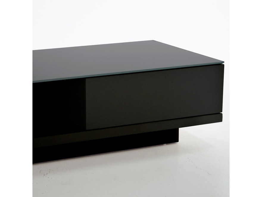 SalesFever® Couchtisch schwarz 120x60 cm Holz Glas mit Schublade Clara 10710 - 4