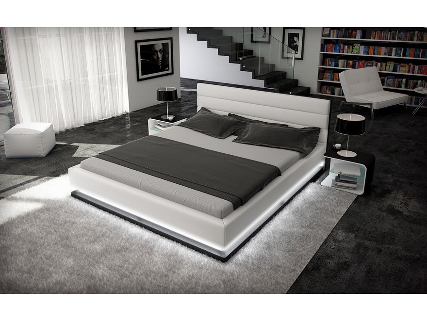 Innocent® Polsterbett 140x200 cm weiß schwarz Doppelbett LED RIPANI n-6028-3168 - 4
