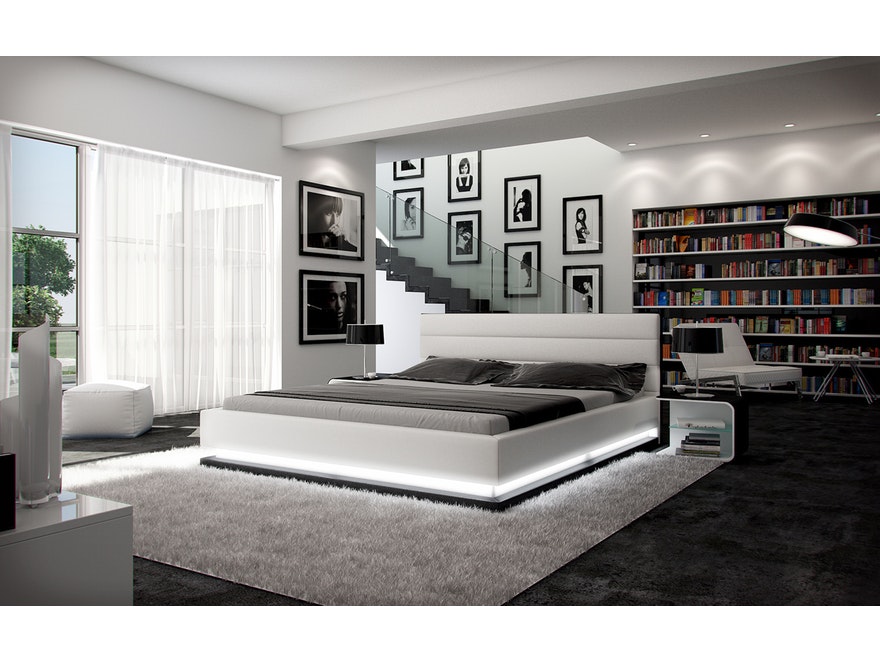 Innocent® Polsterbett 160x200 cm weiß schwarz Doppelbett LED RIPANI n-6028-3169 - 4