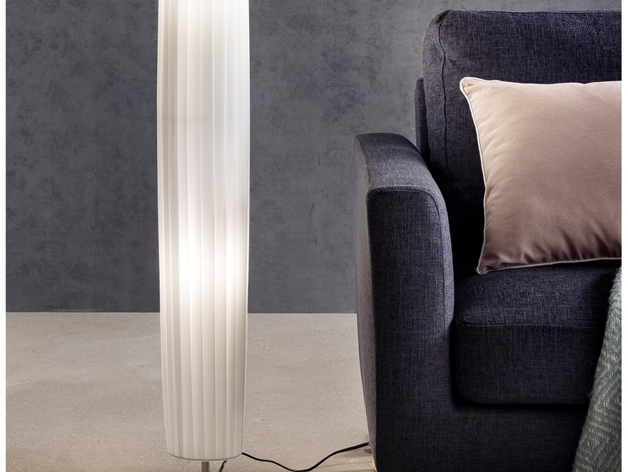 SalesFever® Stehlampe Stehleuchte rund 120 cm weiß im Art Deco Design PARTO 8989 - 3