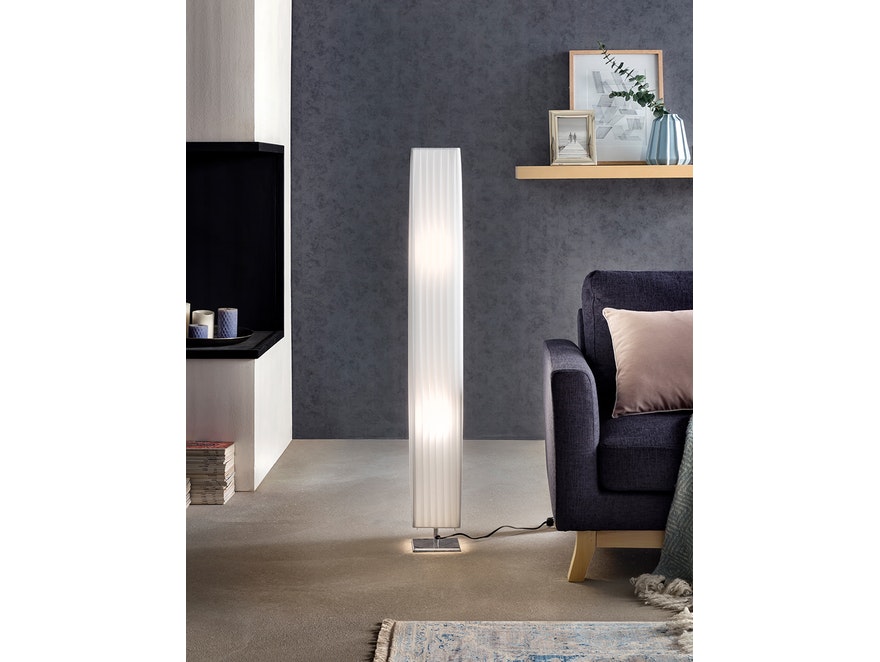 SalesFever® Stehlampe Stehleuchte eckig 120 cm weiß im Art Deco Design PARTO 8988 - 1