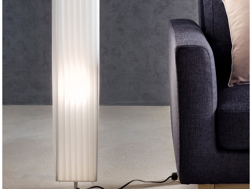 SalesFever® Stehlampe Stehleuchte eckig 120 cm weiß im Art Deco Design PARTO 8988 - 3