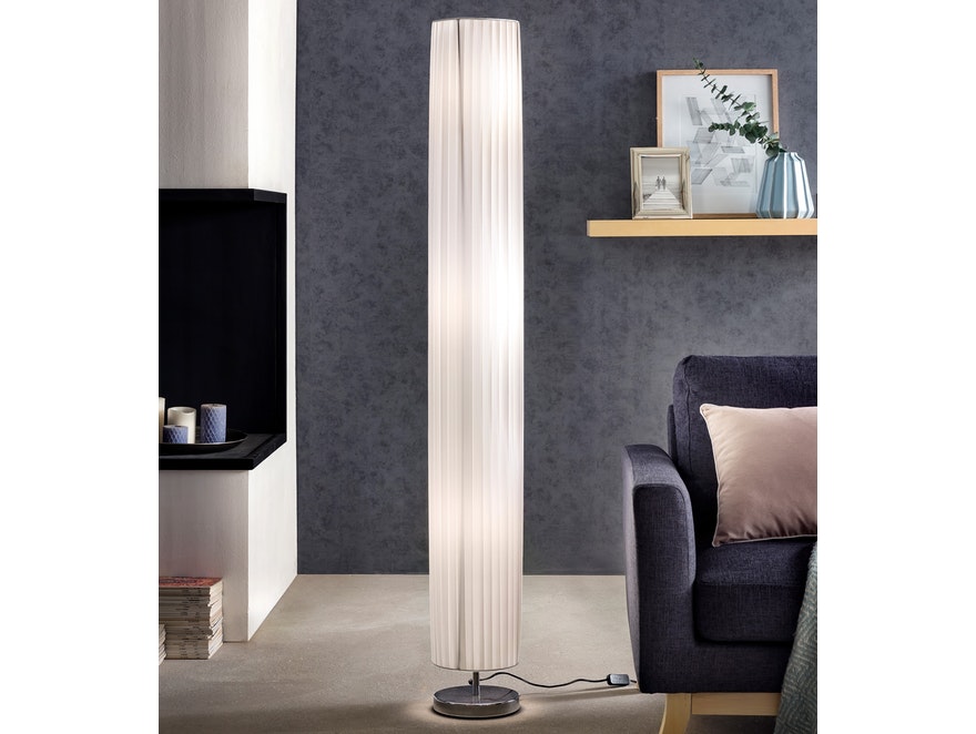 SalesFever® Stehlampe Stehleuchte rund 160 cm weiß im Art Deco Design PARTO 8987 - 2