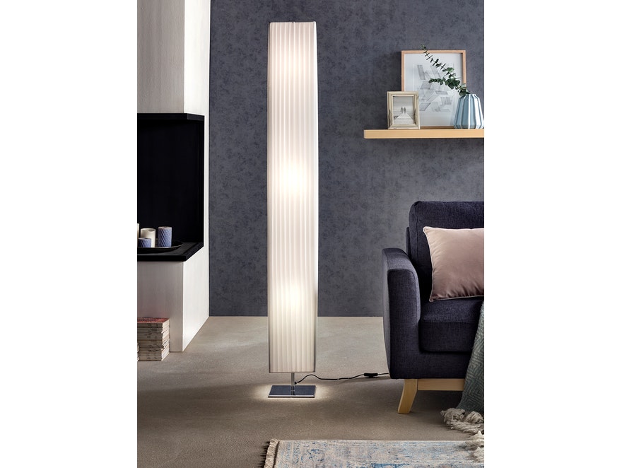 SalesFever® Stehlampe Stehleuchte eckig 170 cm weiß im Art Deco Design PARTO 8986 - 1