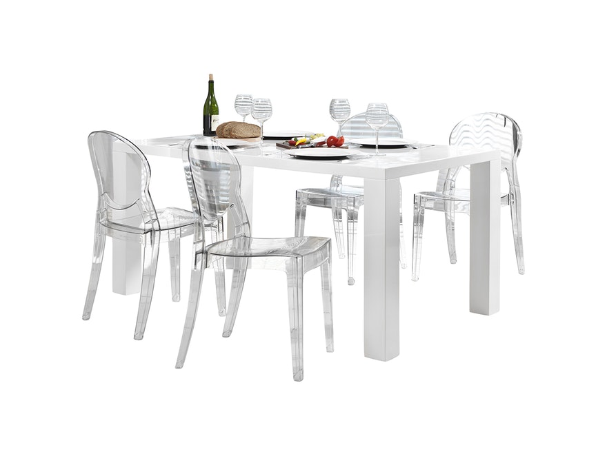SalesFever® Essgruppe Igloo transparent Luke 160x90cm 4 Design Stühle 9001 - 5