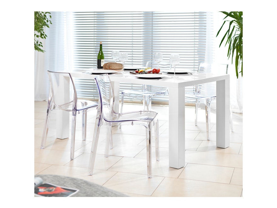 SalesFever® Essgruppe Sari transparent Luke 160x90cm 4 Design Stühle 9003 - 2