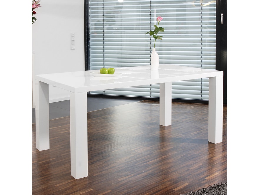 SalesFever® Essgruppe Sari weiß matt Luke 160x90cm 4 Design Stühle 9004 - 4