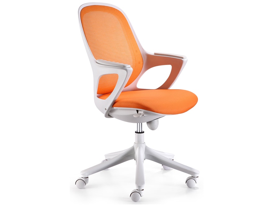 SalesFever® Schreibtischstuhl orange/weiß Severo aus Stoff 9434 - 1