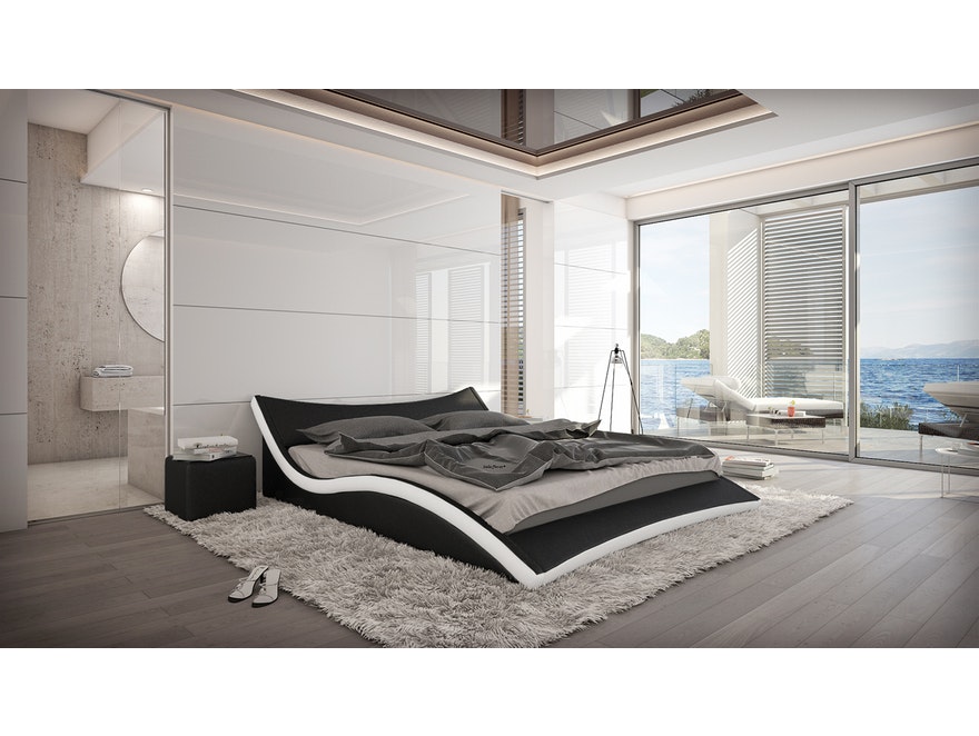 Innocent® Polsterbett 140x200 cm schwarz weiß Doppelbett NURAI 10647 - 3