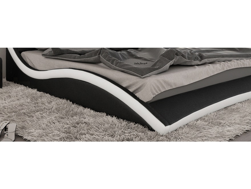 Innocent® Polsterbett 160x200 cm schwarz weiß Doppelbett NURAI 10648 - 6