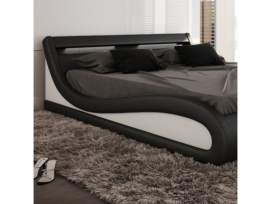 Innocent® Polsterbett 200x200 cm in schwarz weiß Paladium aus Kunstleder 10664 - 4