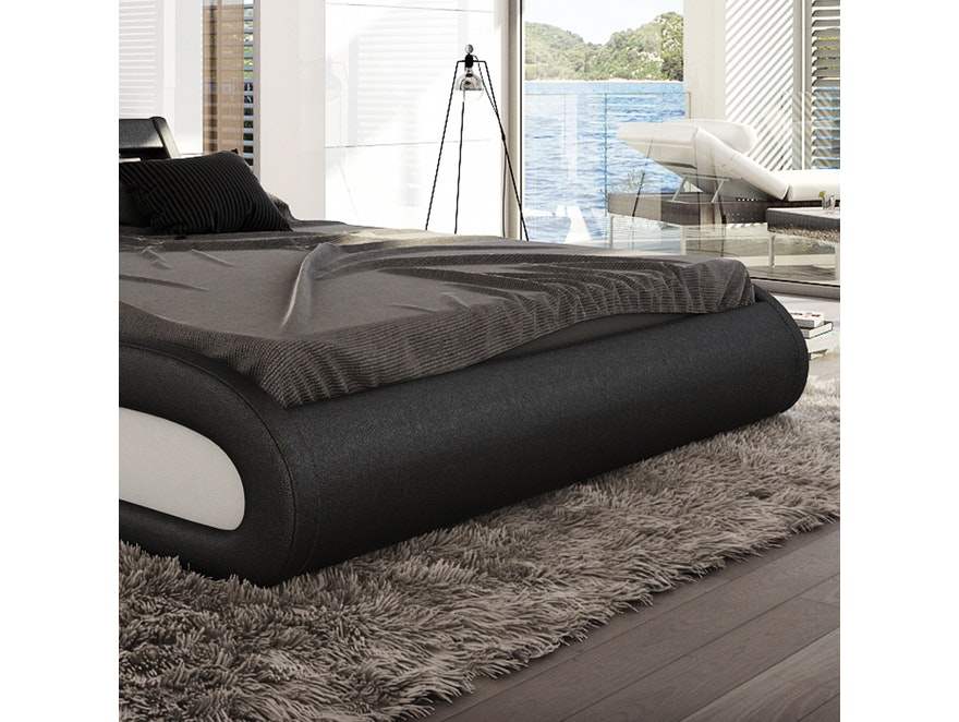 Innocent® Polsterbett 200x200 cm in schwarz weiß Paladium aus Kunstleder 10664 - 5