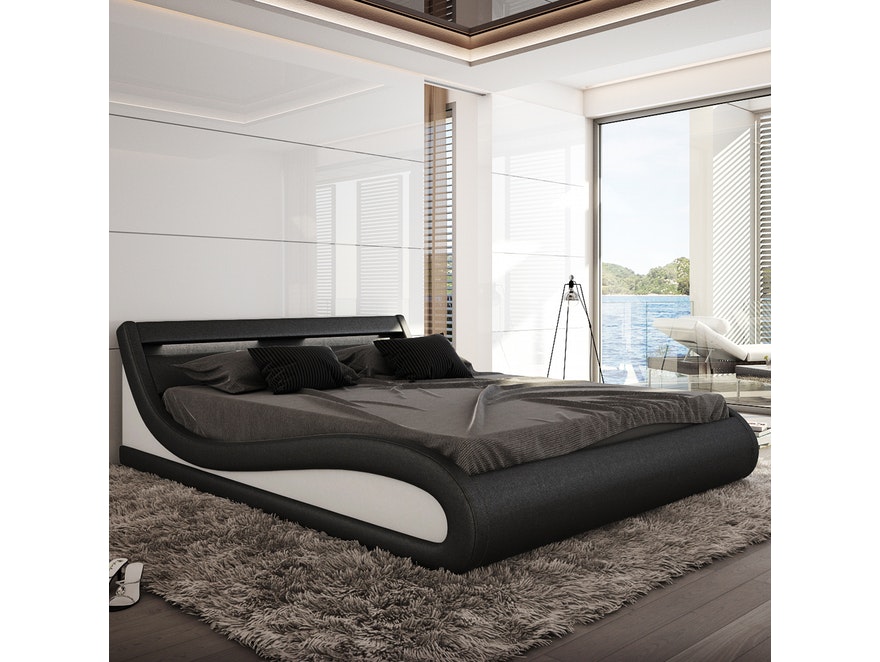 Innocent® Polsterbett 200x200 cm in schwarz weiß Paladium aus Kunstleder 10664 - 2