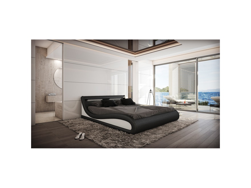 Innocent® Polsterbett 200x200 cm in schwarz weiß Paladium aus Kunstleder 10664 - 3