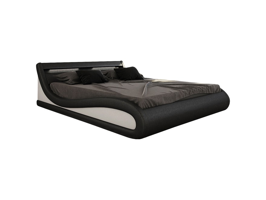 Innocent® Polsterbett 200x200 cm in schwarz weiß Paladium aus Kunstleder 10664 - 1